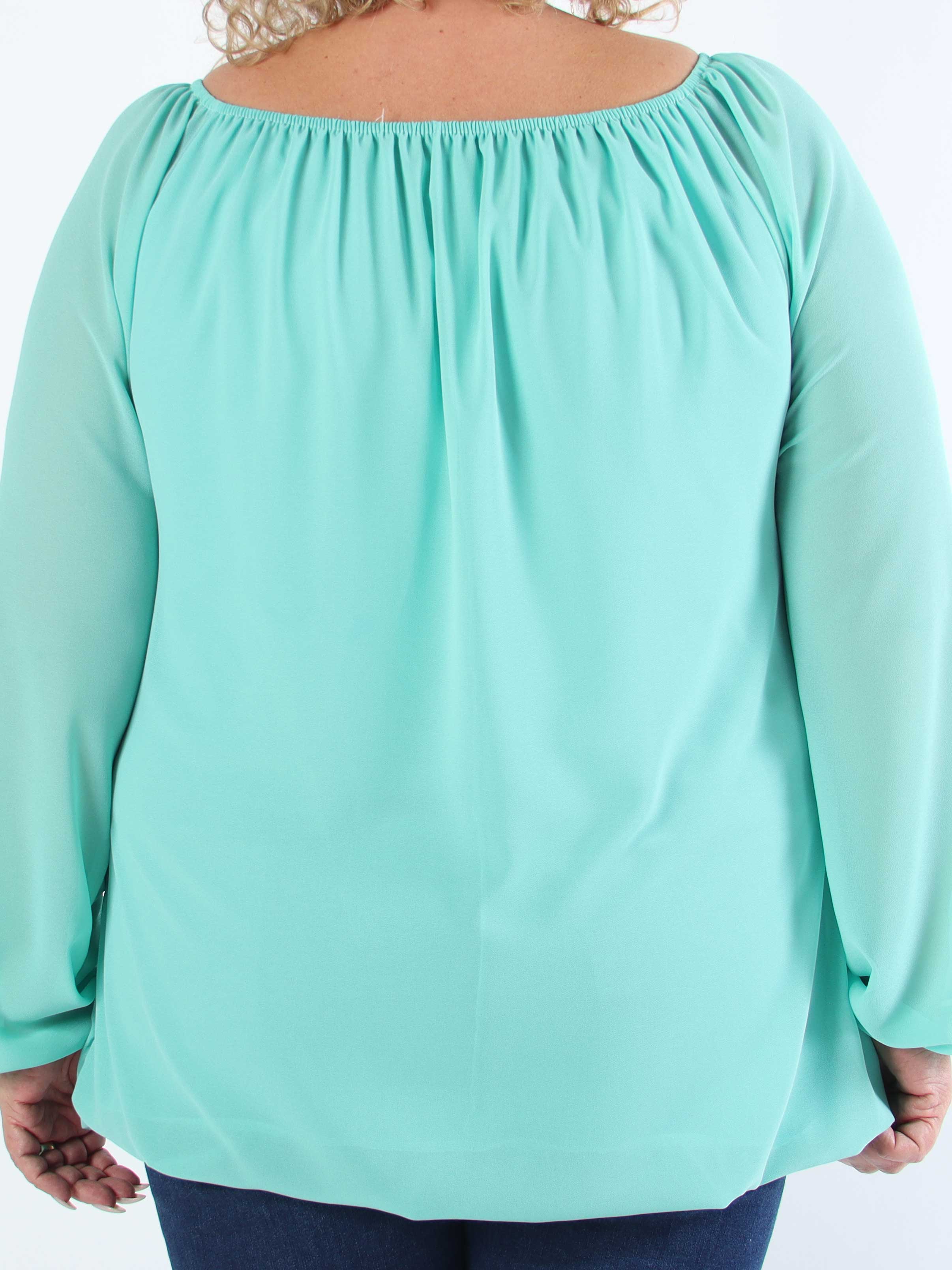 Stef - Fin tunika i chiffonlag med elastikkant